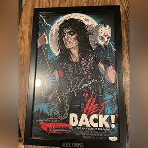 11 BY 17 AUTOGRAPHED ALICE COOPER POSTER